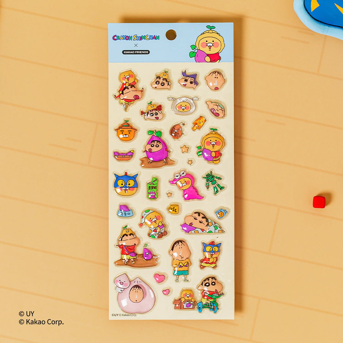 Personalize your favorite items with the Kakao Friends x Crayon Shinchan - 3D Bonbon Sticker.