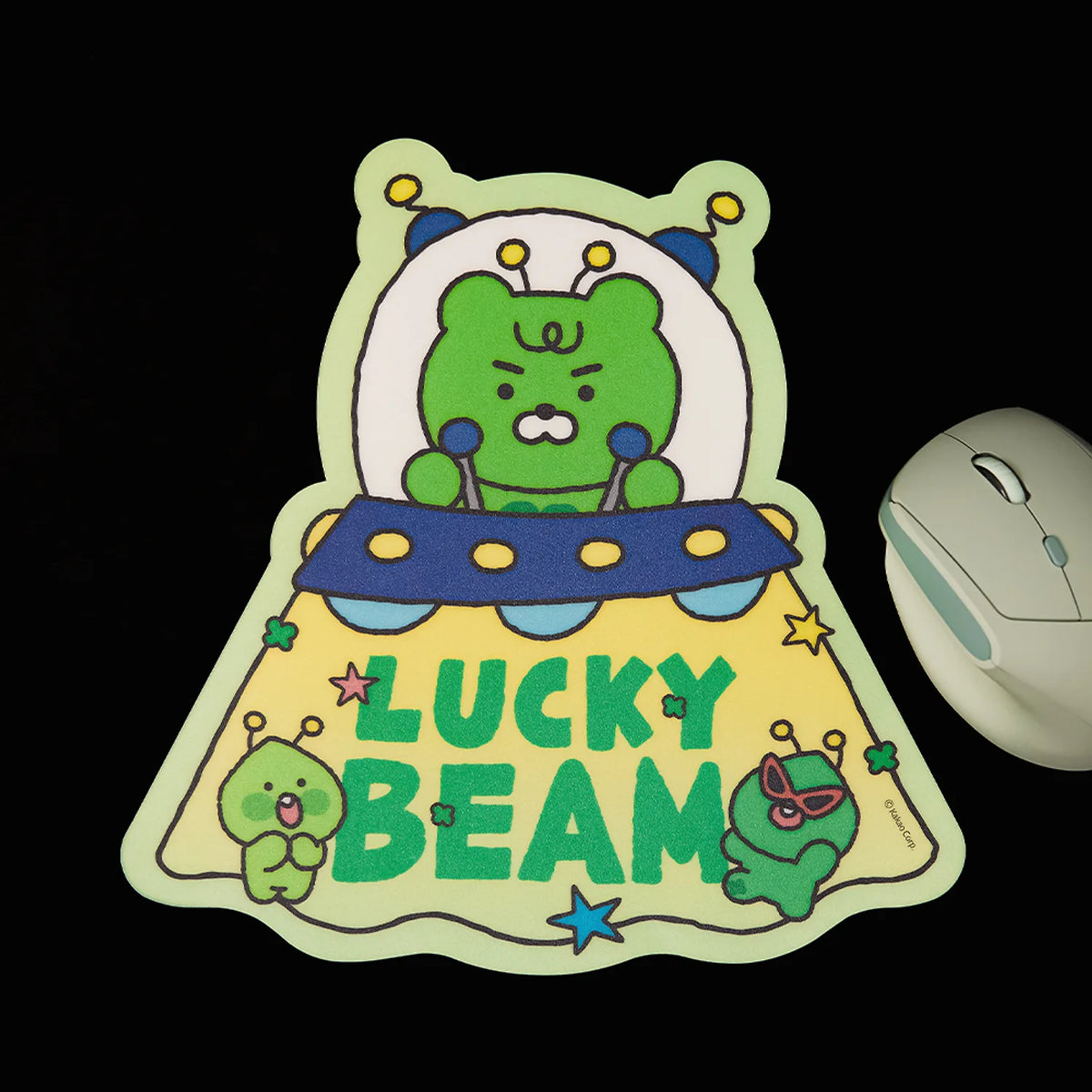 Brighten up your workspace with the Kakao Friends - Lucky Alien Mouse Pad.
