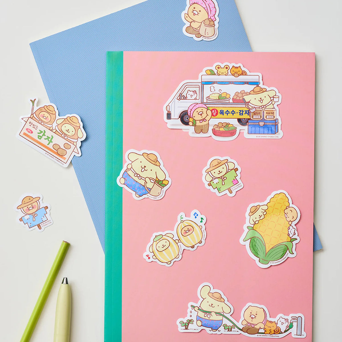 Add a playful touch to your everyday items with the Kakao Friends x Pompompurin - Chunsik Deco Sticker.