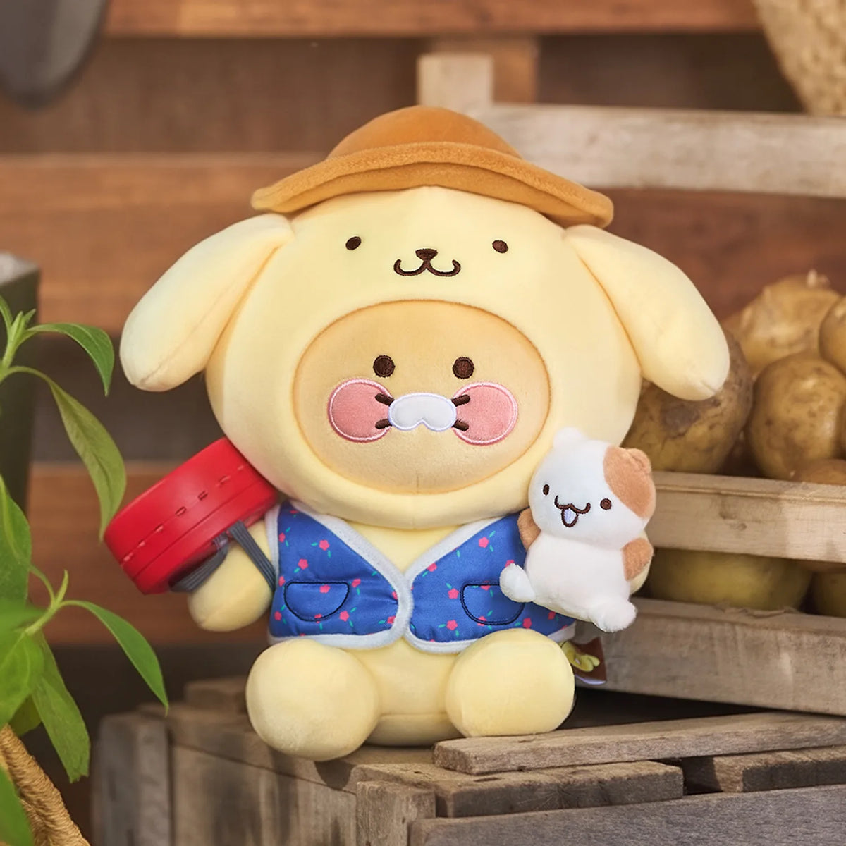Bring home the Kakao Friends x Pompompurin - Chunsik Medium Doll, featuring a playful Chunsik-inspired collaboration design.