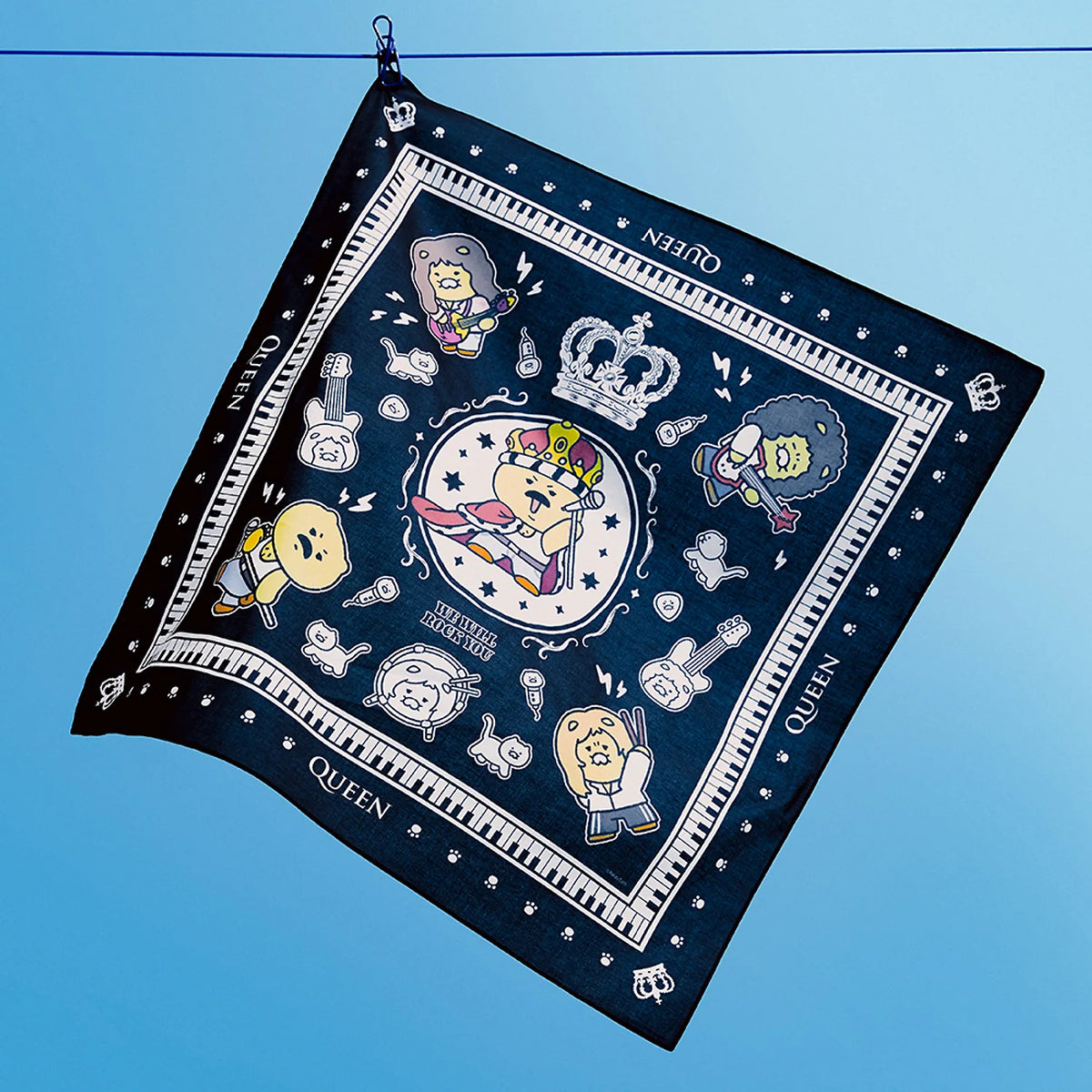 Add a stylish touch to your everyday look with the Kakao Friends x QUEEN - Chunsik Bandana.