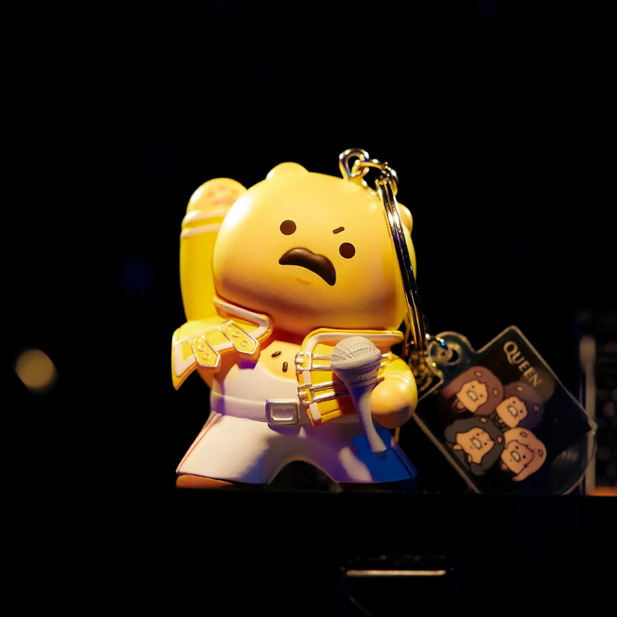 Celebrate the Kakao Friends x QUEEN collaboration with the Chunsik Freddie Mercury Figure Keyring.