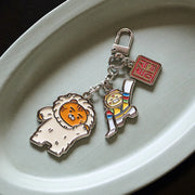 Add a cultural touch to your accessories with the Kakao Friends Yennal Yenchun Traditional Korean Mask Dance Keychain.