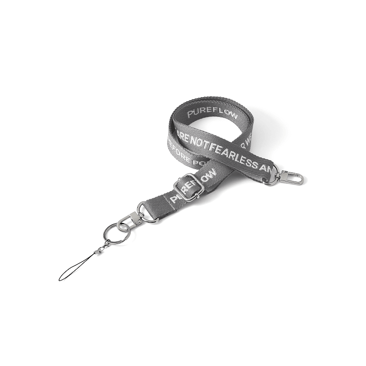 Designed with exclusive PUREFLOW branding and design elements, this multi-purpose strap can be used with compatible phone cases, pouches, card holders, keyrings, or small bags.