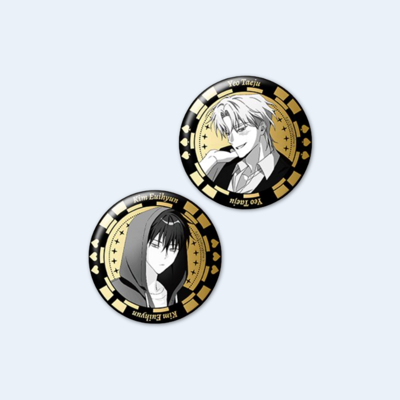 This collectible badge set features exclusive artwork from the collaboration between Low Tide in Twilight Animation and Soyomo.
