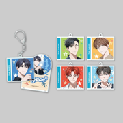 Inspired by the look of a miniature CD, this collectible keyring features exclusive artwork from Mangnani PD Surviving as an Idol.