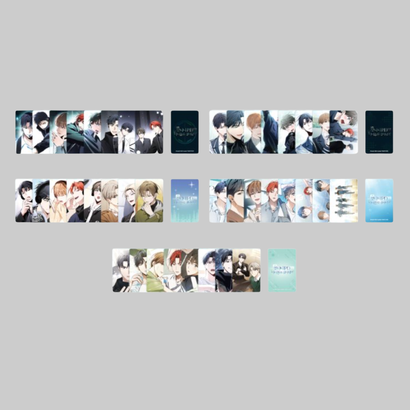 This collectible photocard set features exclusive artwork and character illustrations inspired by Mangnani PD Surviving as an Idol.