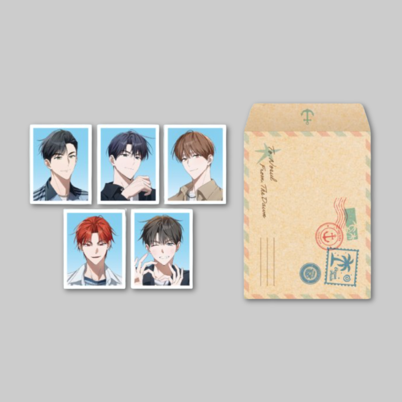 This collectible photo set features exclusive event artwork and character images inspired by Mangnani PD Surviving as an Idol.