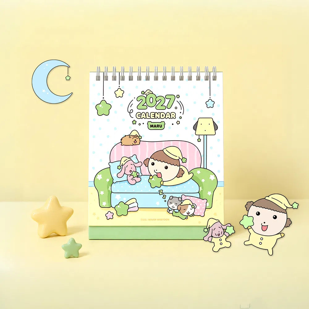 Make your workspace more delightful with the Maru the Puppy Dreamland Starland - 2027 Desk Calendar.