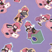 Featuring character artwork inspired by My Bias Gets on the Last Train, this collectible sticker set showcases charming illustrations in a larger format for added visual impact.