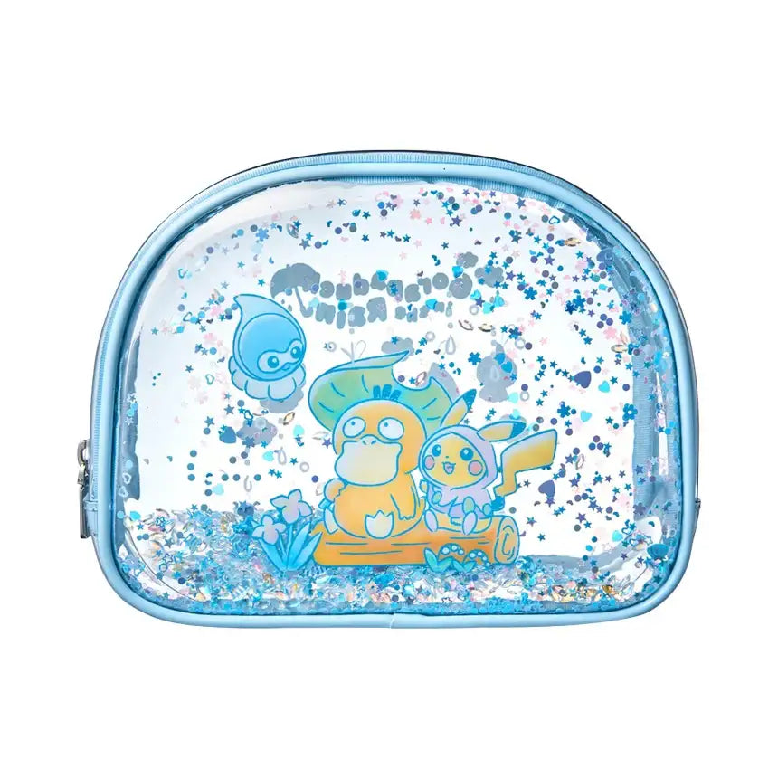 Pokémon - Psyduck in the Rain Glitter Transparent Pouch - Pokémon - Accesories - Harumio