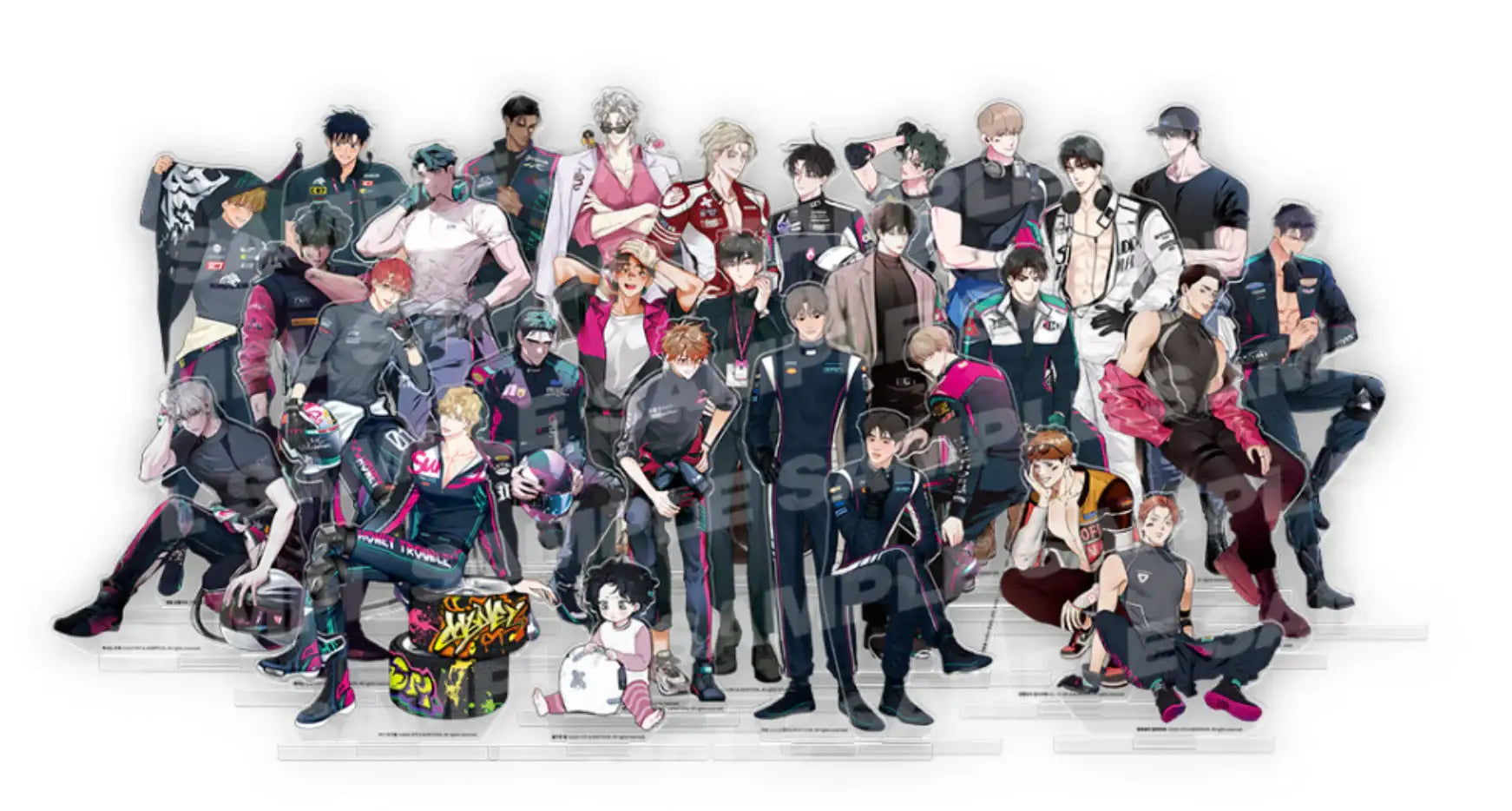Racing To Another Pink Pop Up Store - Partner/ Racer Acrylic Stand - Lezhin - Acrylic Stand - Harumio