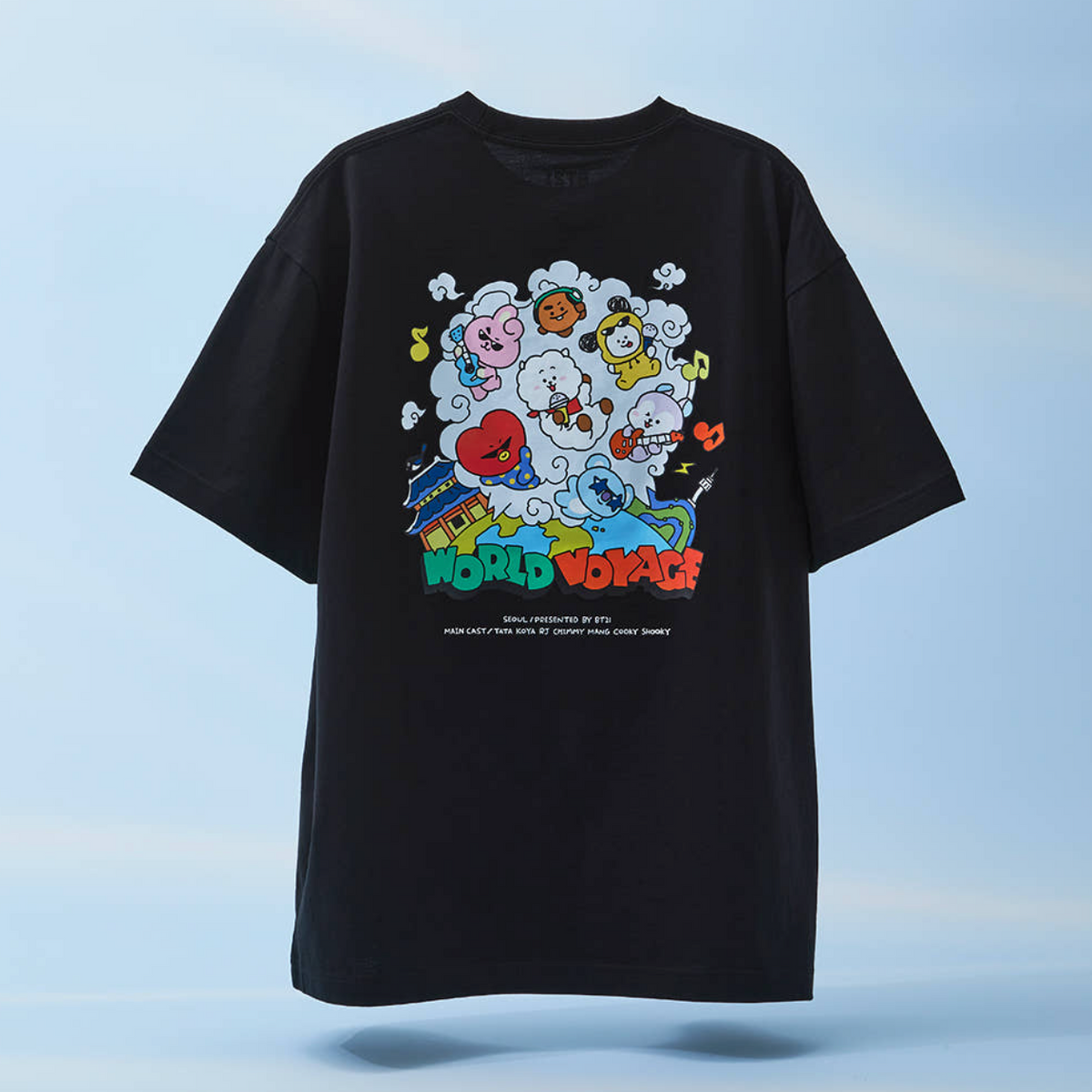 BT21: WORLD VOYAGE - Short Sleeve T-shirt (Black)