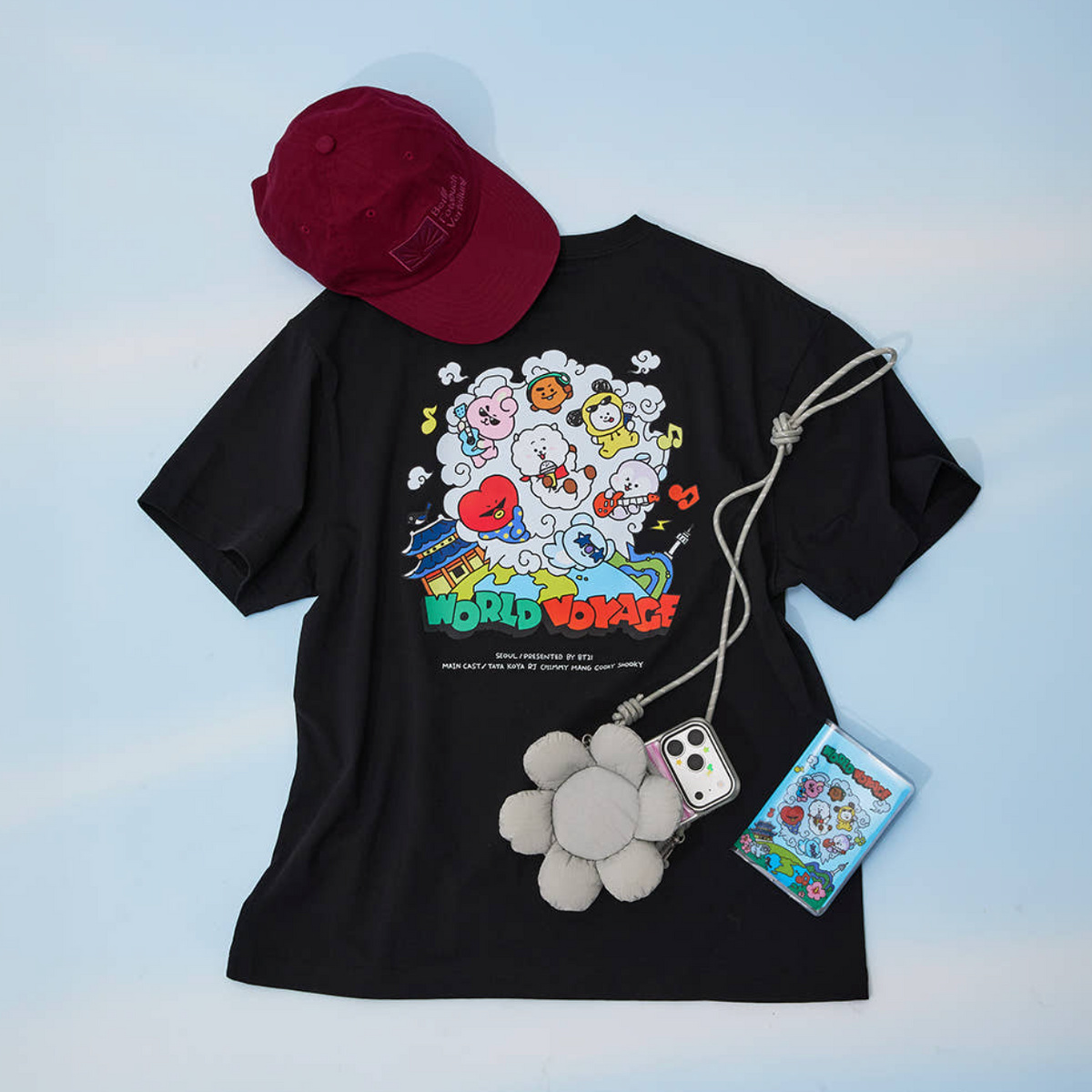BT21: WORLD VOYAGE - Short Sleeve T-shirt (Black)