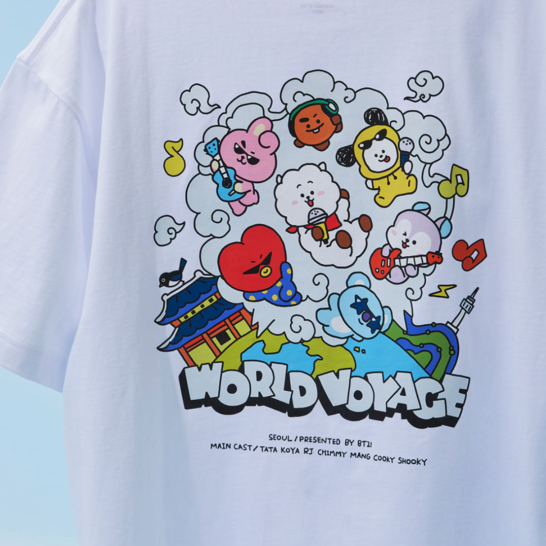 BT21: WORLD VOYAGE - Short Sleeve T-shirt (White)