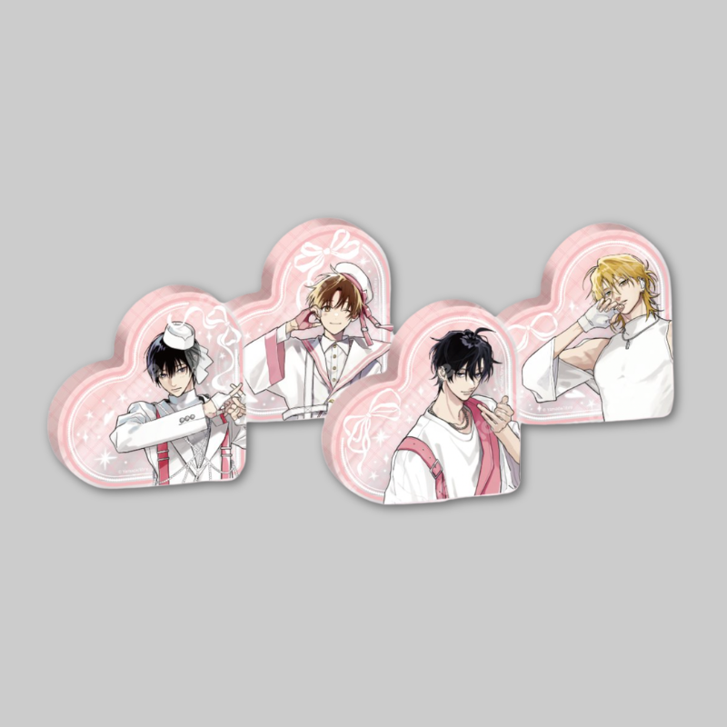 Created as part of the exclusive Toonique collaboration, this collectible acrylic block features vibrant character artwork from Tashiro-kun, Why're You Like This encased in a charming heart-shaped design. 