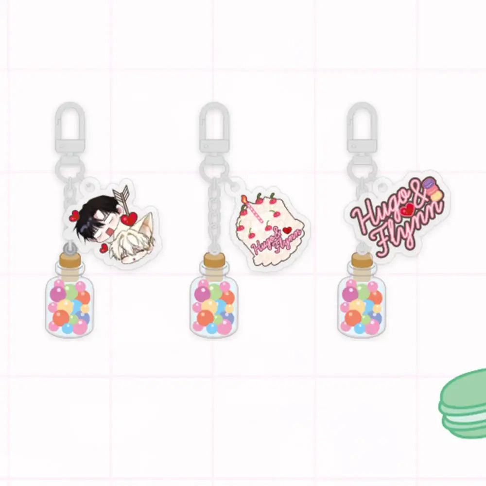 The Fox's Love Refresher - Glass Bottle Keyring - V Square - Keyring - Harumio