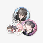 The Hunter's Gonna Lay Low - Acrylic Keyring & Can Badge Set
