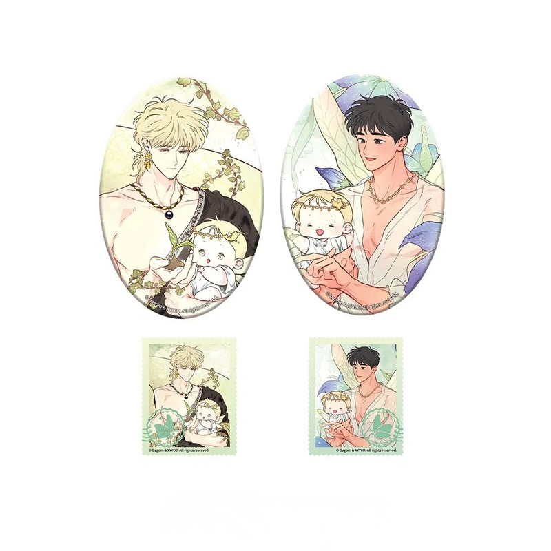 Celebrate the special God x Fairy version of The Sacred Serpent's Seduction with this themed can badge set.