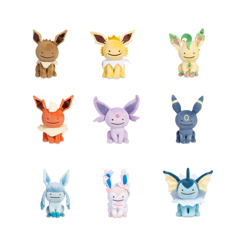 Pokémon Center Plush Evolution Type Metamon Ditto – Set of 9