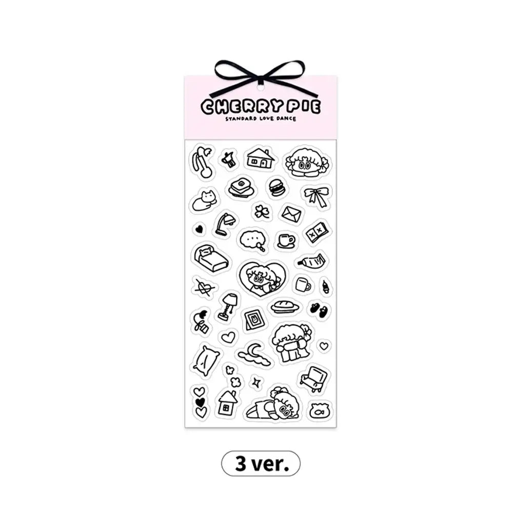 Standard Love Dance - LEEGONG Black Cherry Pie Seal Sticker - Line Friends Square - Sticker - Harumio