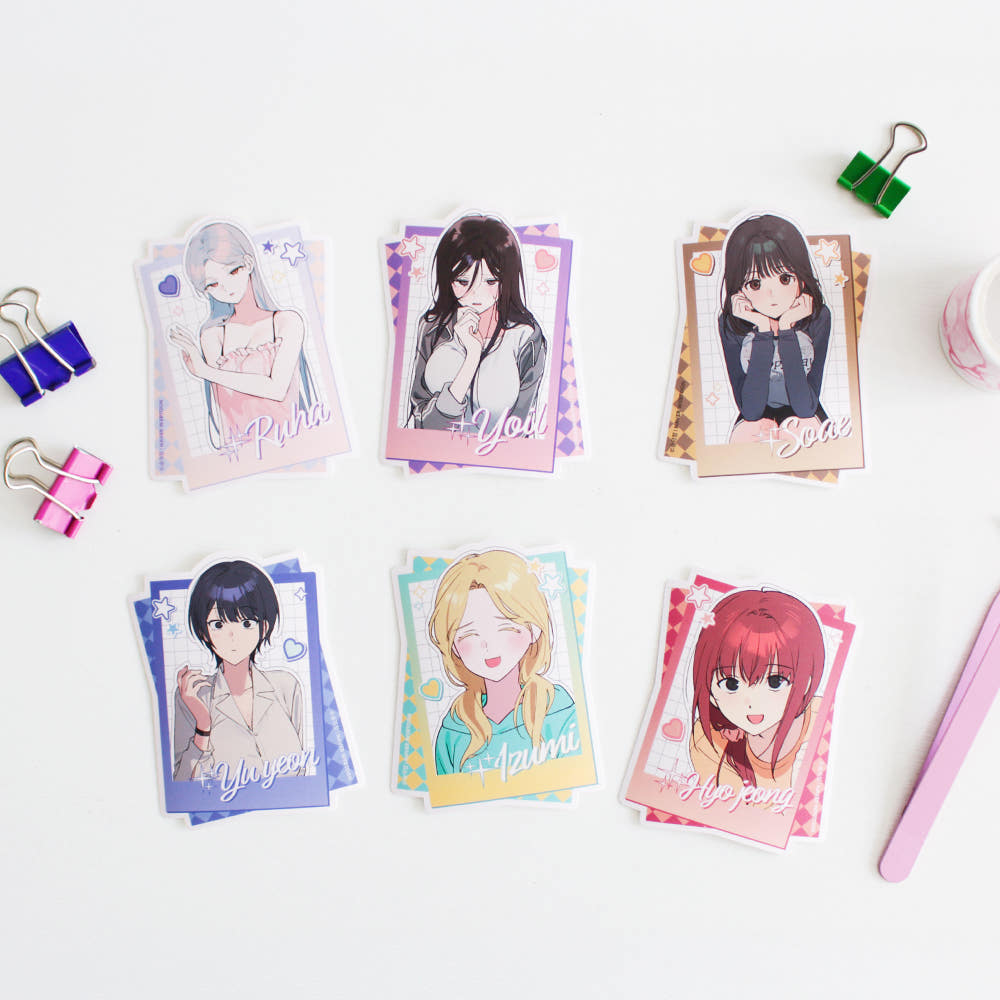 Featuring exclusive artwork inspired by Who’s That Girl, this collectible sticker showcases detailed character illustrations in a larger format for added visual impact.