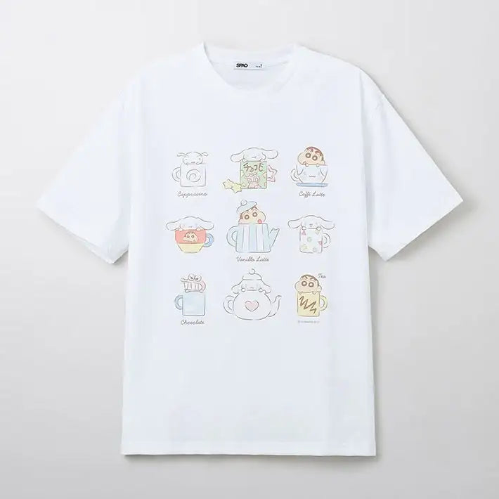 Cinnamoroll X Crayon Shin-chan - Short Sleeve T-Shirt (Mix) - SPAO - T-Shirt - Harumio