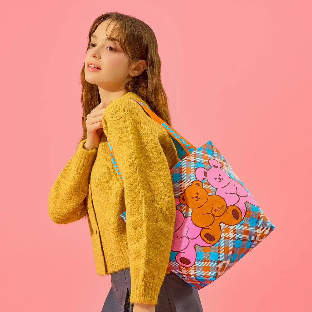 Wiggle Wiggle - Bear & Bunny Reusable Shopper Bag (S) - Wiggle Wiggle - Shopper Bag - Harumio