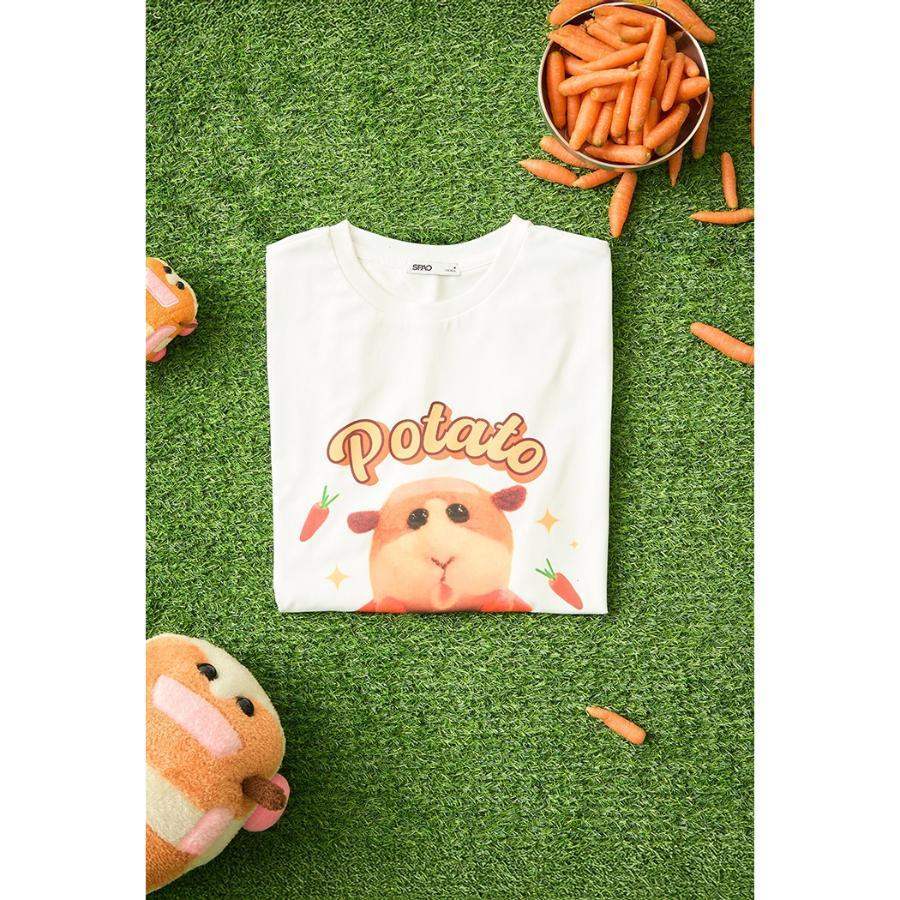 SPAO x Pui Pui Moruka - Short Sleeve T-Shirt (Orange) - SPAO - T-Shirt - Harumio