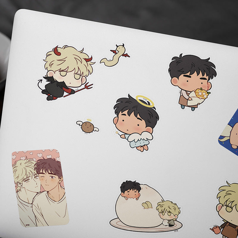 The Sacred Serpent's Seduction - Big Cut-Out Sticker Set (Angel Demon Set)