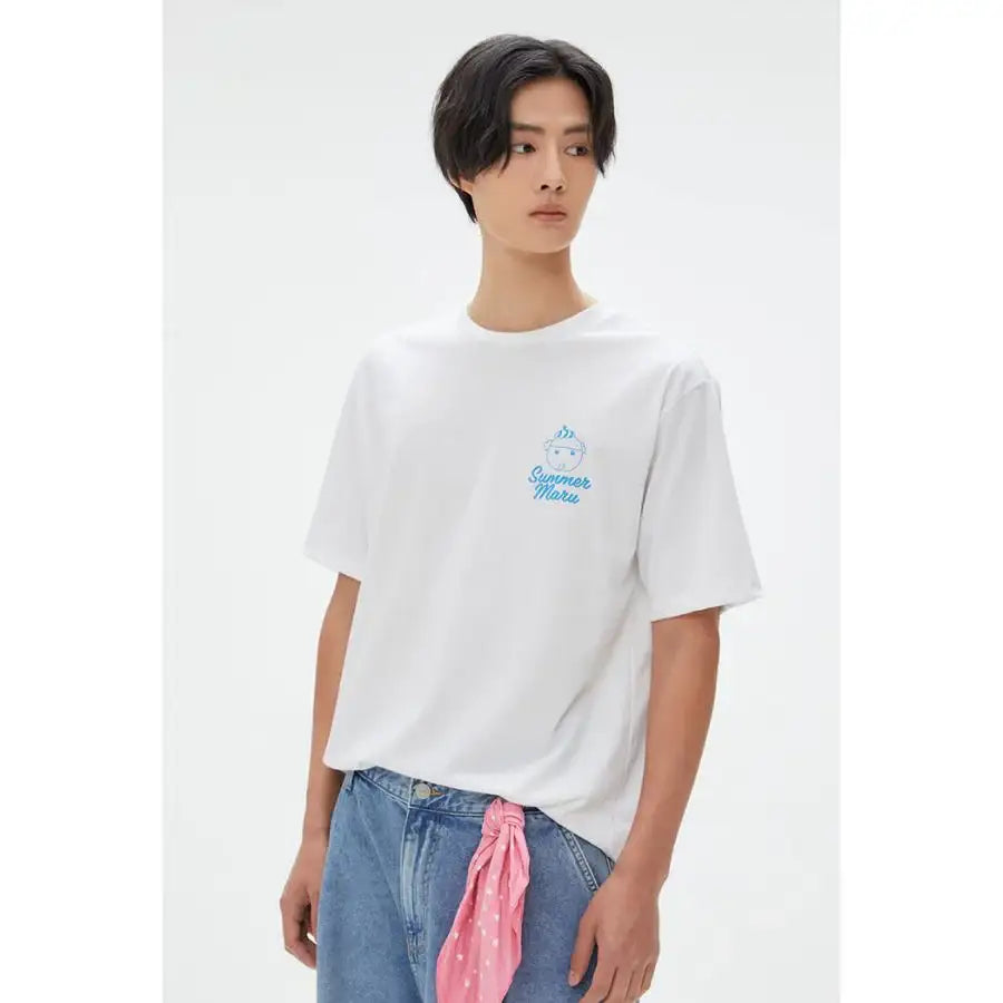 SPAO x Maru is a Puppy - Summer Maru Short Sleeve T-Shirt (Blue) - SPAO - T-Shirt - Harumio