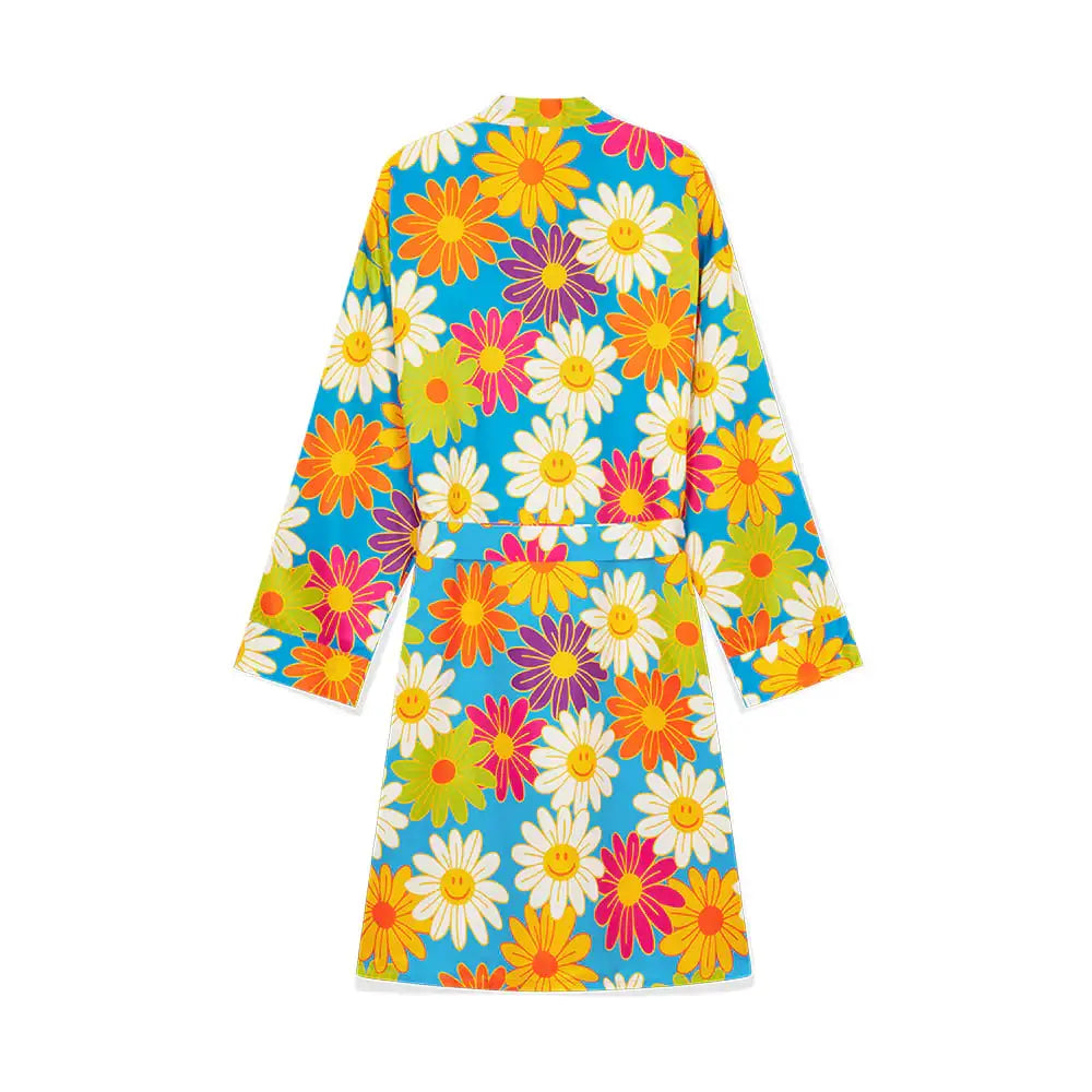 Wiggle Wiggle - Hawaiian Flower Silky Robe - Wiggle Wiggle - Robe - Harumio