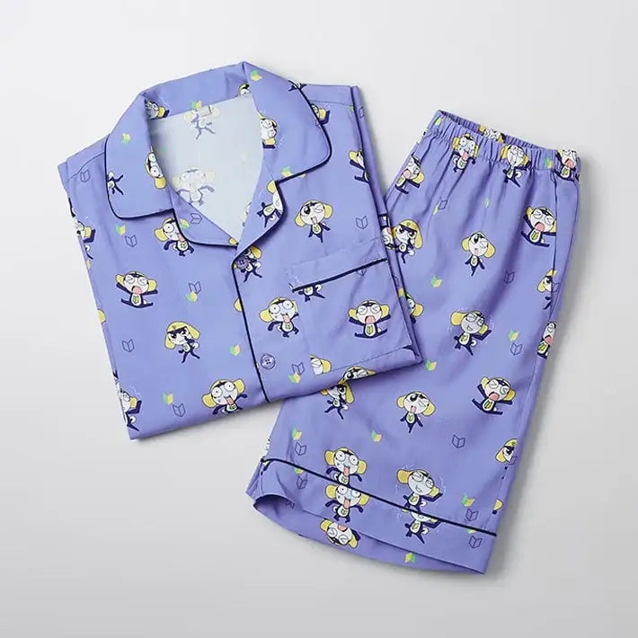 SPAO x Sergeant Frog Keroro - Short Sleeve Pajamas (Navy) - SPAO - Pajamas - Harumio