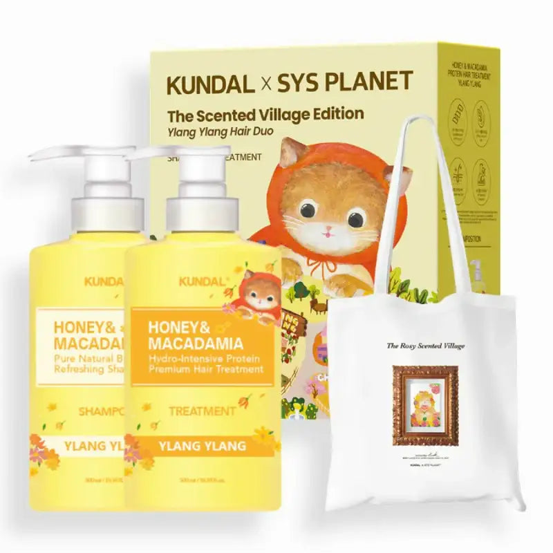 KUNDAL x SYS PLANET - Shampoo & Treatment + Eco bag/T-shirt Set - KUNDAL x SYS PLANET - Hair Shampoo - Harumio