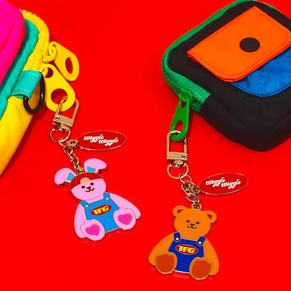 Wiggle Wiggle - Wiggle Bear Metal Charm Keyring - Wiggle Wiggle - Keyring - Harumio