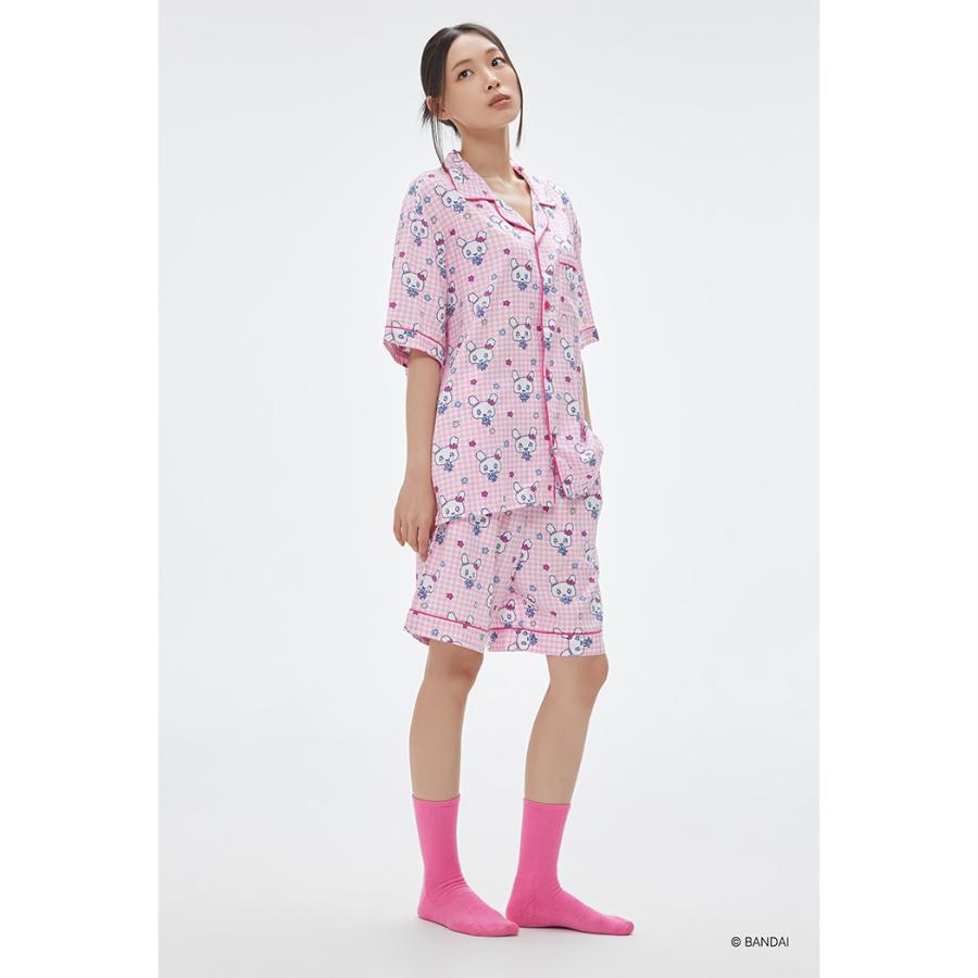 SPAO x Tamagotchi - Short Sleeve Pajamas Set (Pink) - SPAO - Pajamas - Harumio