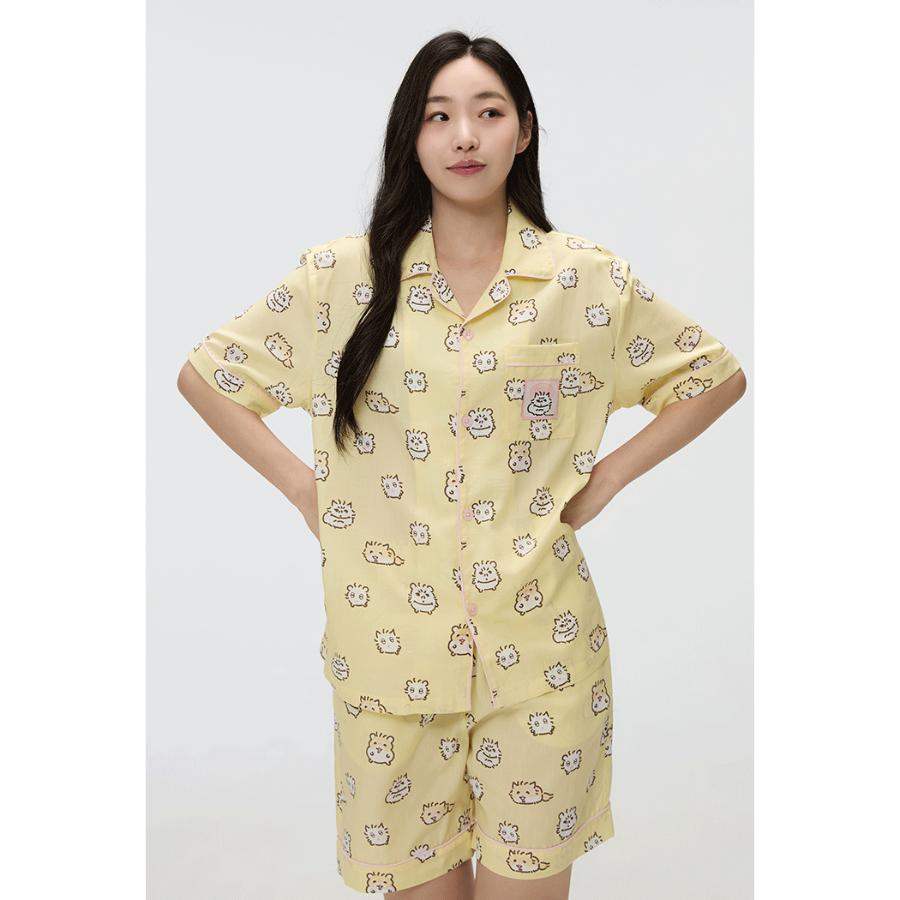 SPAO x Kerham - Short Sleeve Pajamas Set (Light Yellow) - SPAO - Pajamas - Harumio