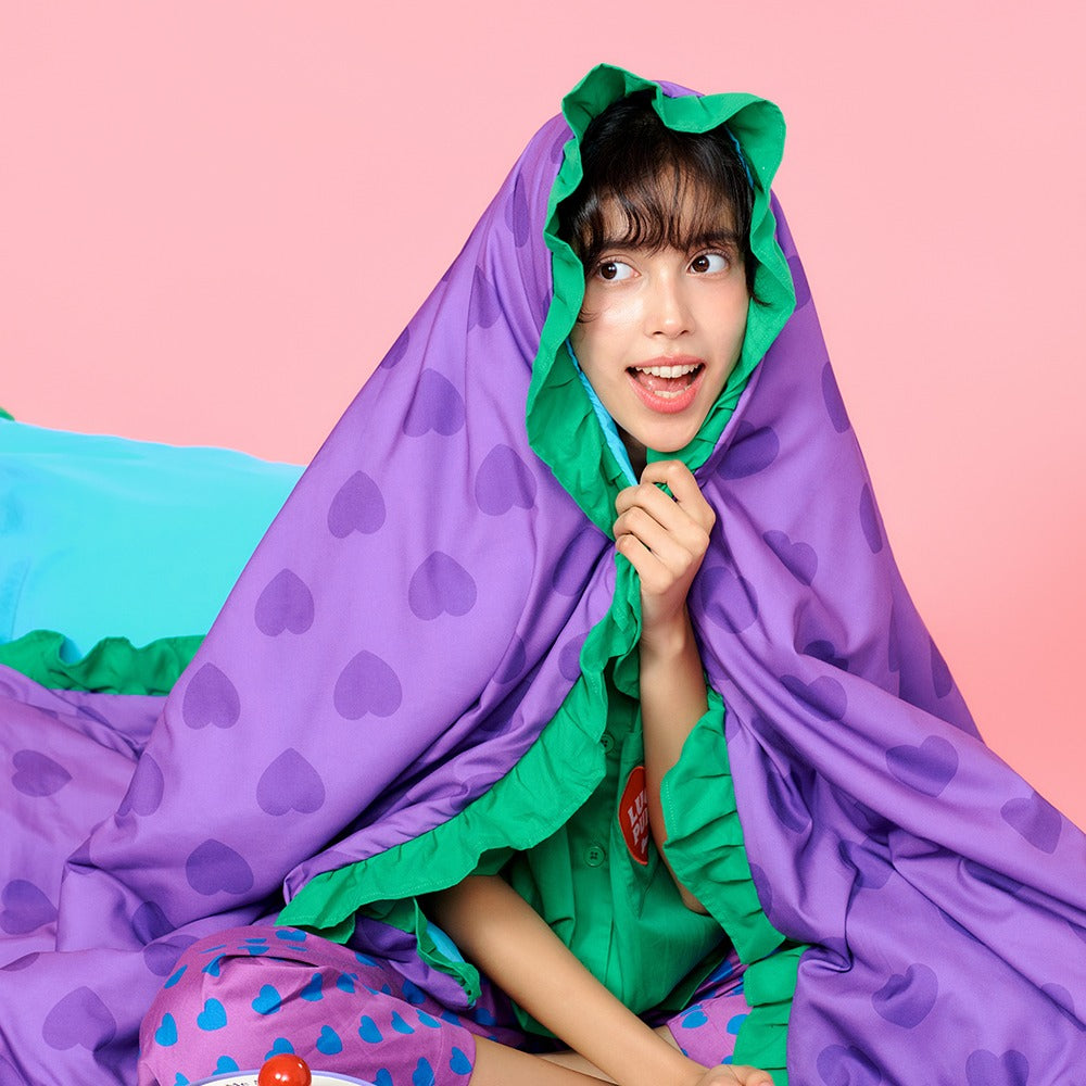 Wiggle Wiggle - Cooling Quilted Blanket (Lucky Puppy Purple)