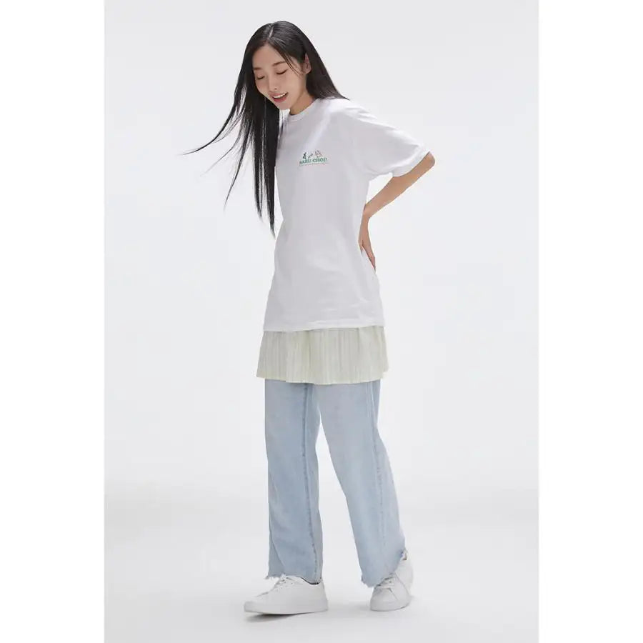 SPAO x Maru is a Puppy - Welcome to Marune Fruit Shop Short Sleeve T-Shirt (White) - SPAO - T-Shirt - Harumio