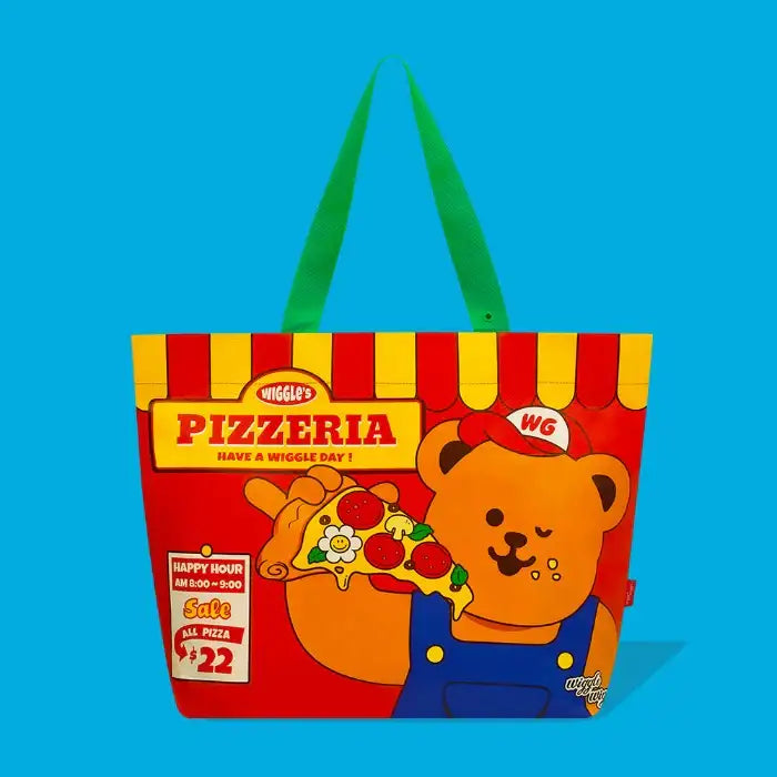 Wiggle Wiggle - Pizza Time Reusable Shopper Bag (M) - Wiggle Wiggle - Home & Living, Accessories - Harumio