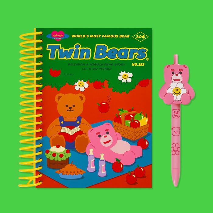 Wiggle Wiggle x Bellygom - Spring Note & Pen Set