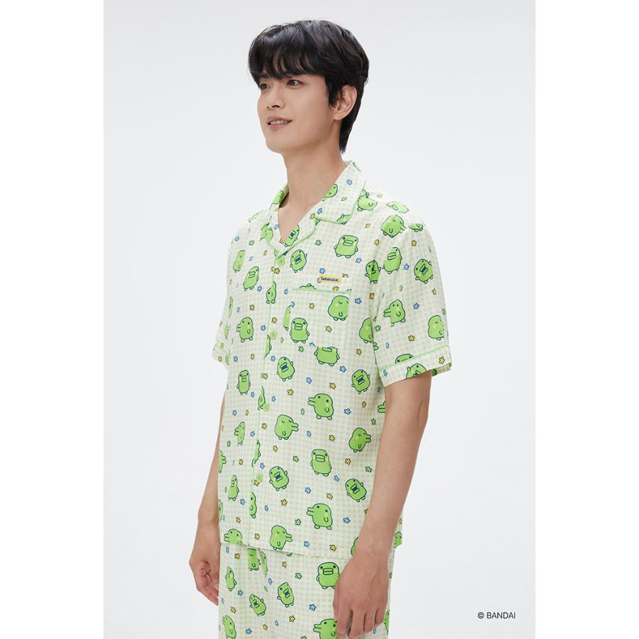 SPAO x Tamagotchi - Short Sleeve Pajamas Set (Green) - SPAO - Pajamas - Harumio