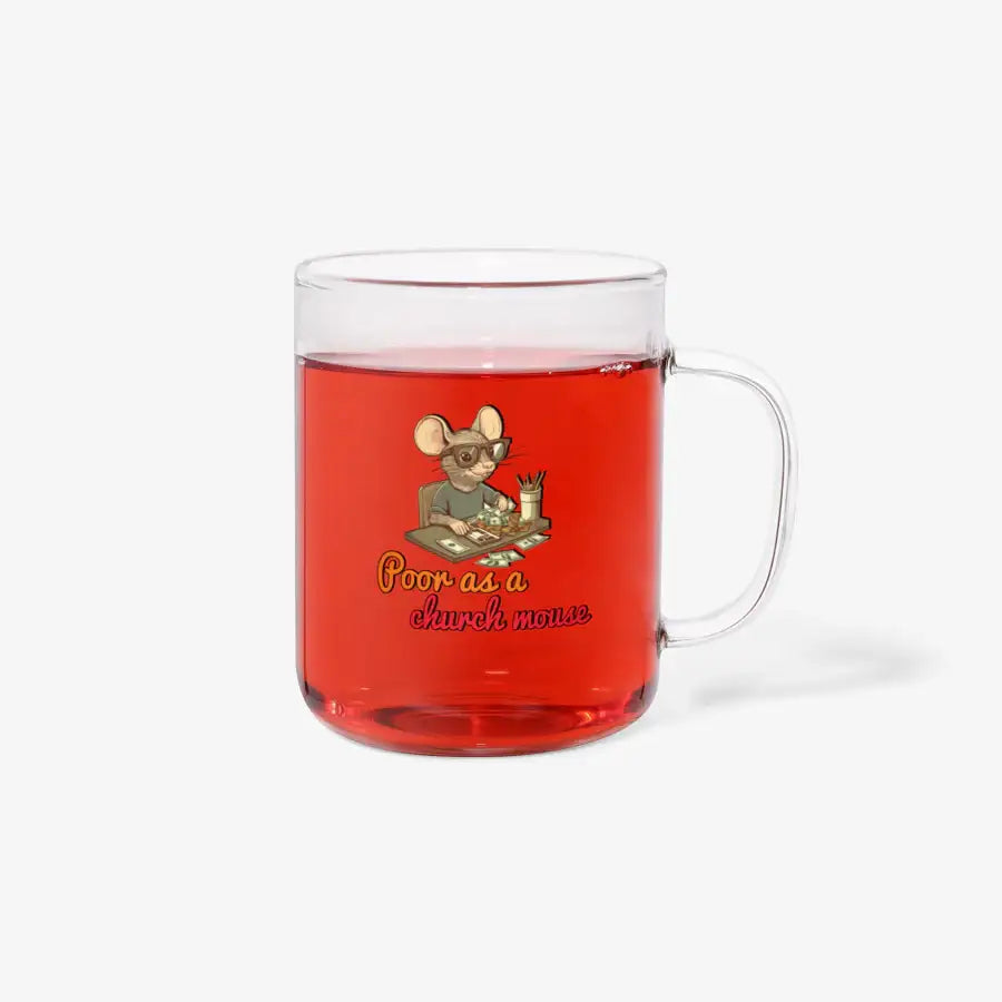 Woori Doori - Rat with Flowers Glass Mug - Marpple Shop - Glass Mug - Harumio