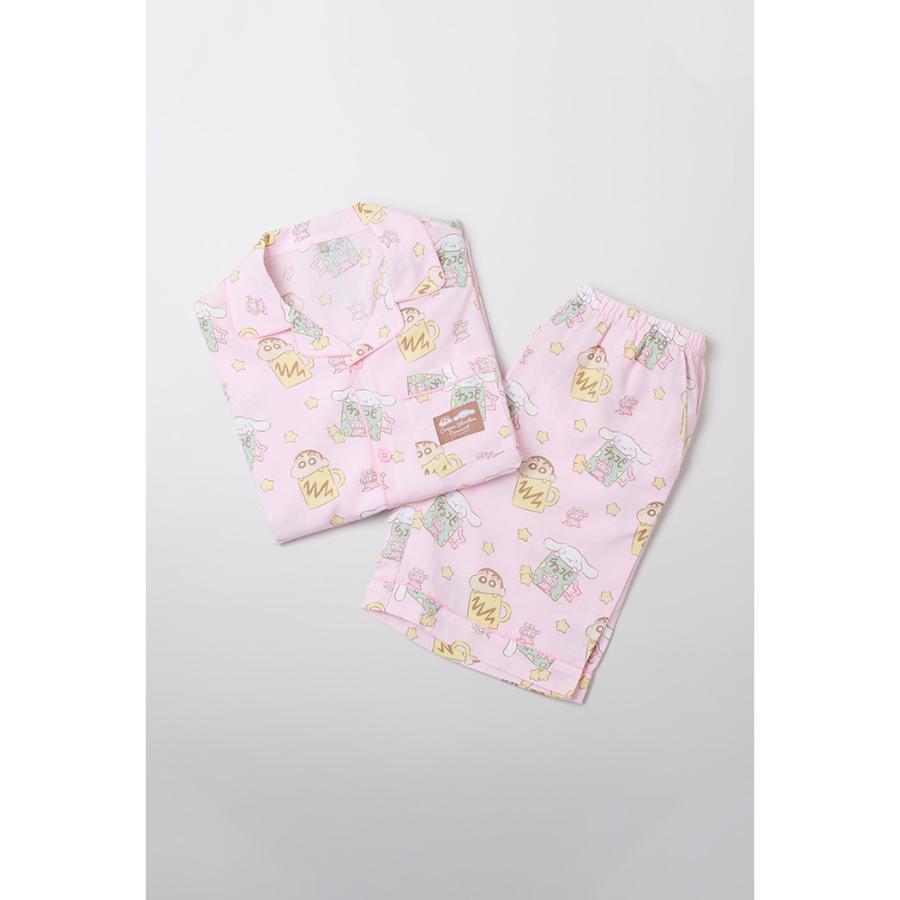 Cinnamoroll X Crayon Shin-chan - Pink Short Sleeve Pajamas Set
