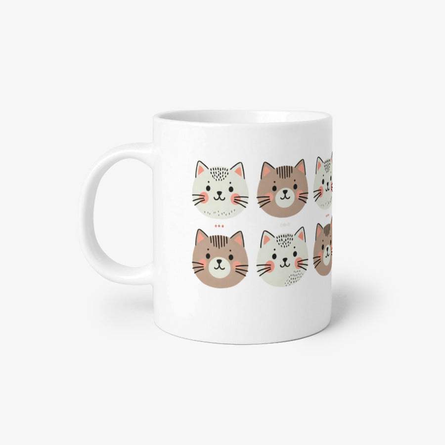 Egg Cartop - Beige Happy Cat 52 Basic Mug - Marpple Shop - Mug - Harumio