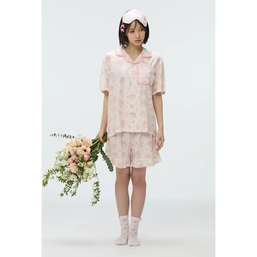 SPAO x My Melody - 50th Anniversary Short Sleeve Pajamas - SPAO - Pajamas - Harumio
