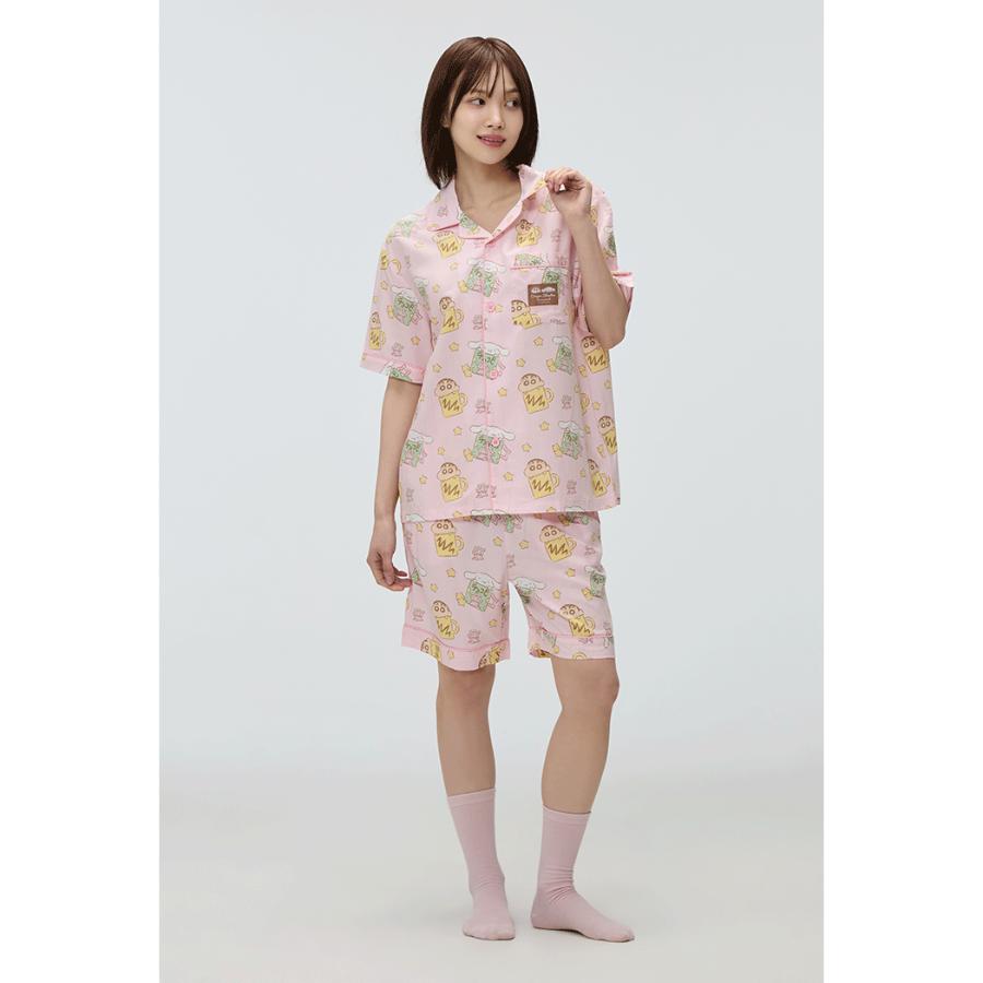 Cinnamoroll X Crayon Shin-chan - Pink Short Sleeve Pajamas Set