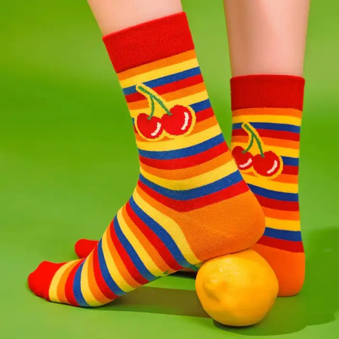Wiggle Wiggle - Cherry Patterned Socks - Wiggle Wiggle - Home & Living, Accessories - Harumio