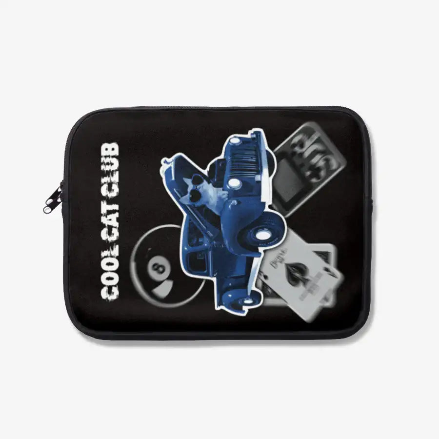 Poikilo - Blue Gambler Cat Laptop Case - Marpple Shop - laptop case - Harumio