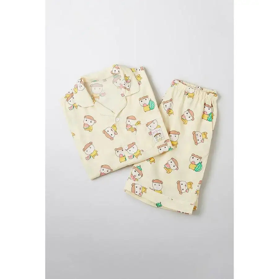 SPAO x Maru is a Puppy - Welcome to Marune Fruit Shop Short Sleeve Pajamas Set - SPAO - Pajamas - Harumio